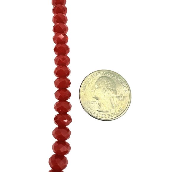 VTG Bold Icy Red Beaded Long Necklace 24-30” Adjustable Formal Lovecore Trendy - Picture 11 of 11